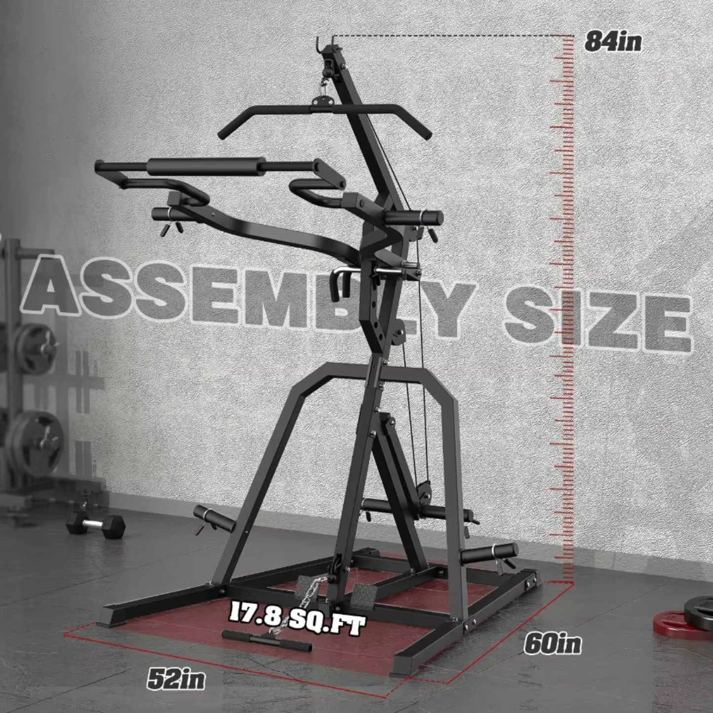 Leverage Gym Power Rack Squat Rack Lever Gym with Low Row Home Gym System Workout Station 2:1 Ratio (Without Weight Plates)