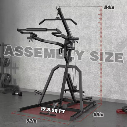 Leverage Gym Power Rack Squat Rack Lever Gym with Low Row Home Gym System Workout Station 2:1 Ratio (Without Weight Plates)