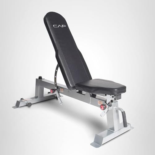 CAP Barbell Deluxe Utility Weight Bench, Red (FM-CS804DX-RD)