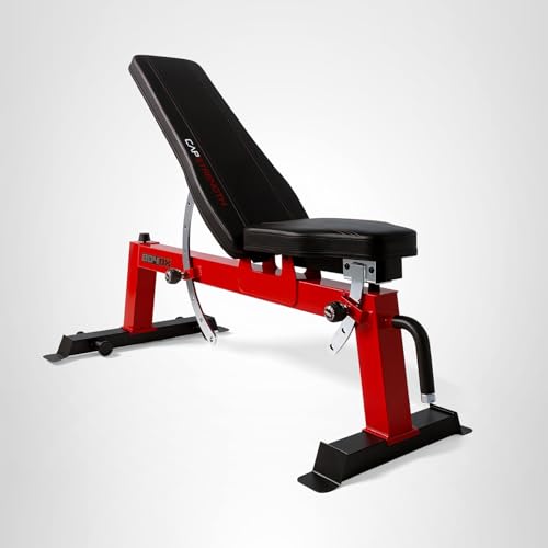 CAP Barbell Deluxe Utility Weight Bench, Red (FM-CS804DX-RD)