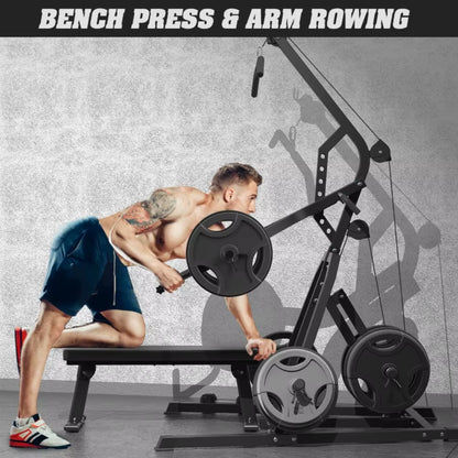 Leverage Gym Power Rack Squat Rack Lever Gym with Low Row Home Gym System Workout Station 2:1 Ratio (Without Weight Plates)