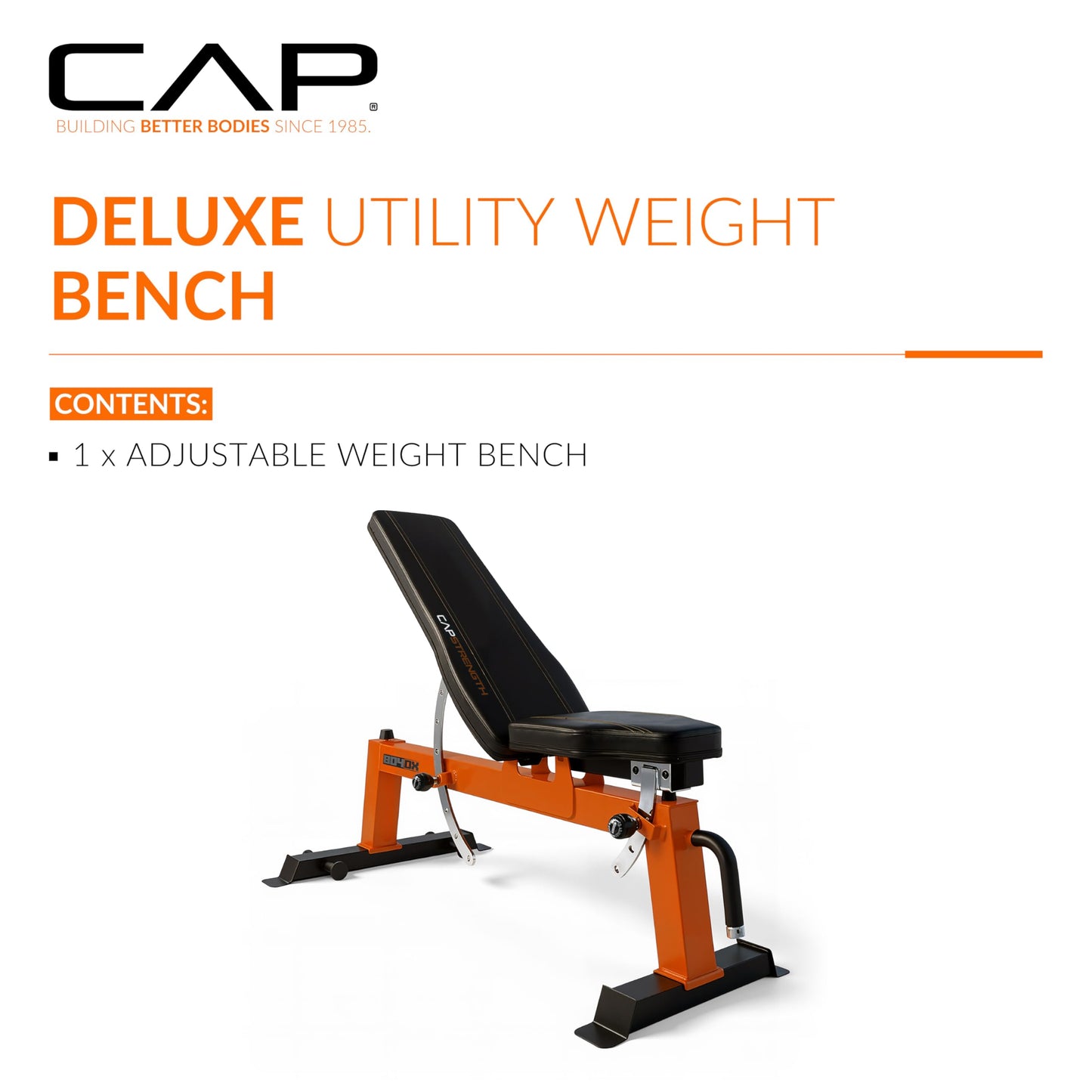 CAP Barbell Deluxe Utility Weight Bench, Red (FM-CS804DX-RD)