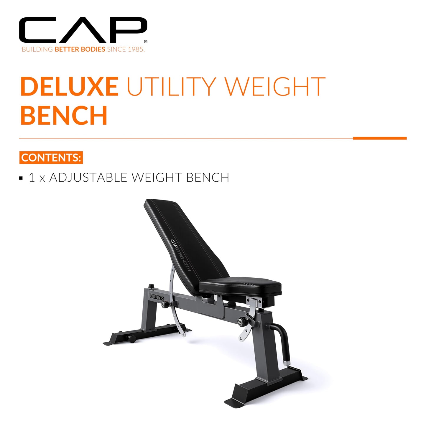 CAP Barbell Deluxe Utility Weight Bench, Red (FM-CS804DX-RD)