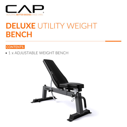 CAP Barbell Deluxe Utility Weight Bench, Red (FM-CS804DX-RD)