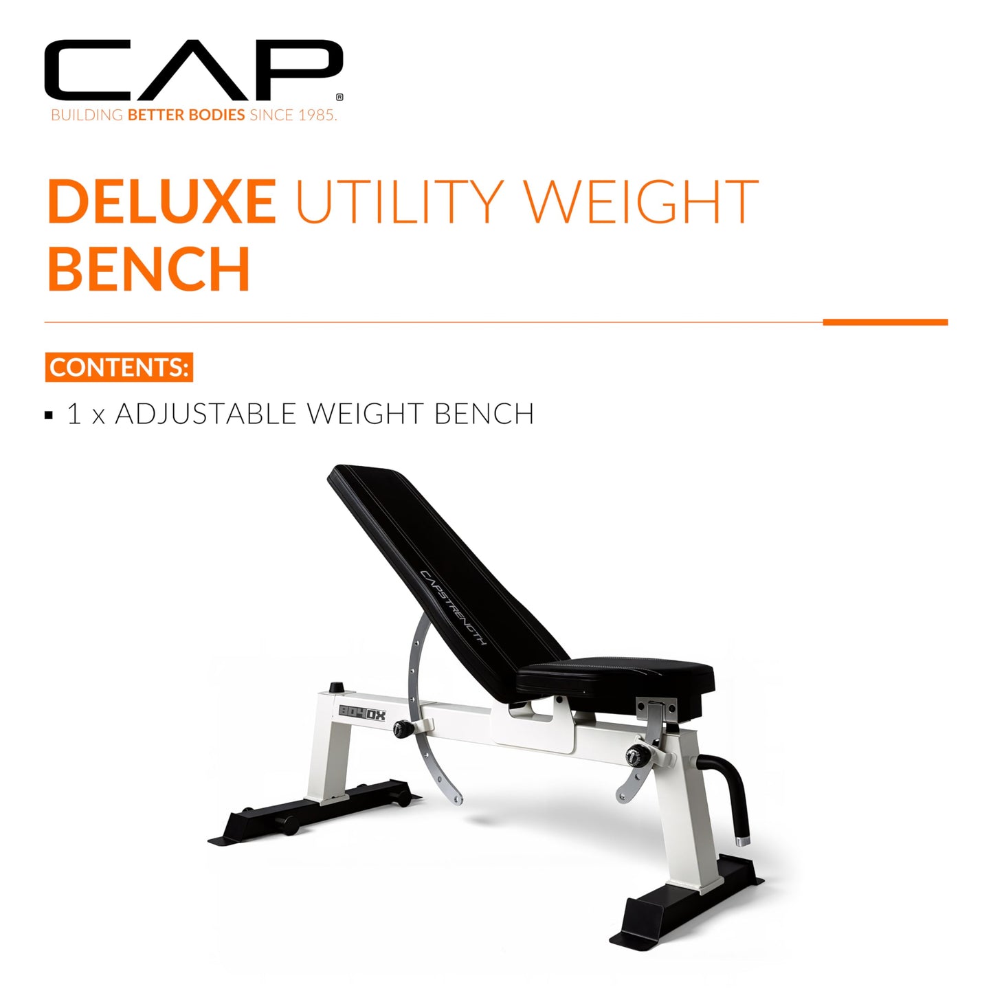 CAP Barbell Deluxe Utility Weight Bench, Red (FM-CS804DX-RD)