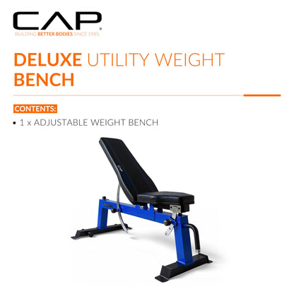 CAP Barbell Deluxe Utility Weight Bench, Red (FM-CS804DX-RD)