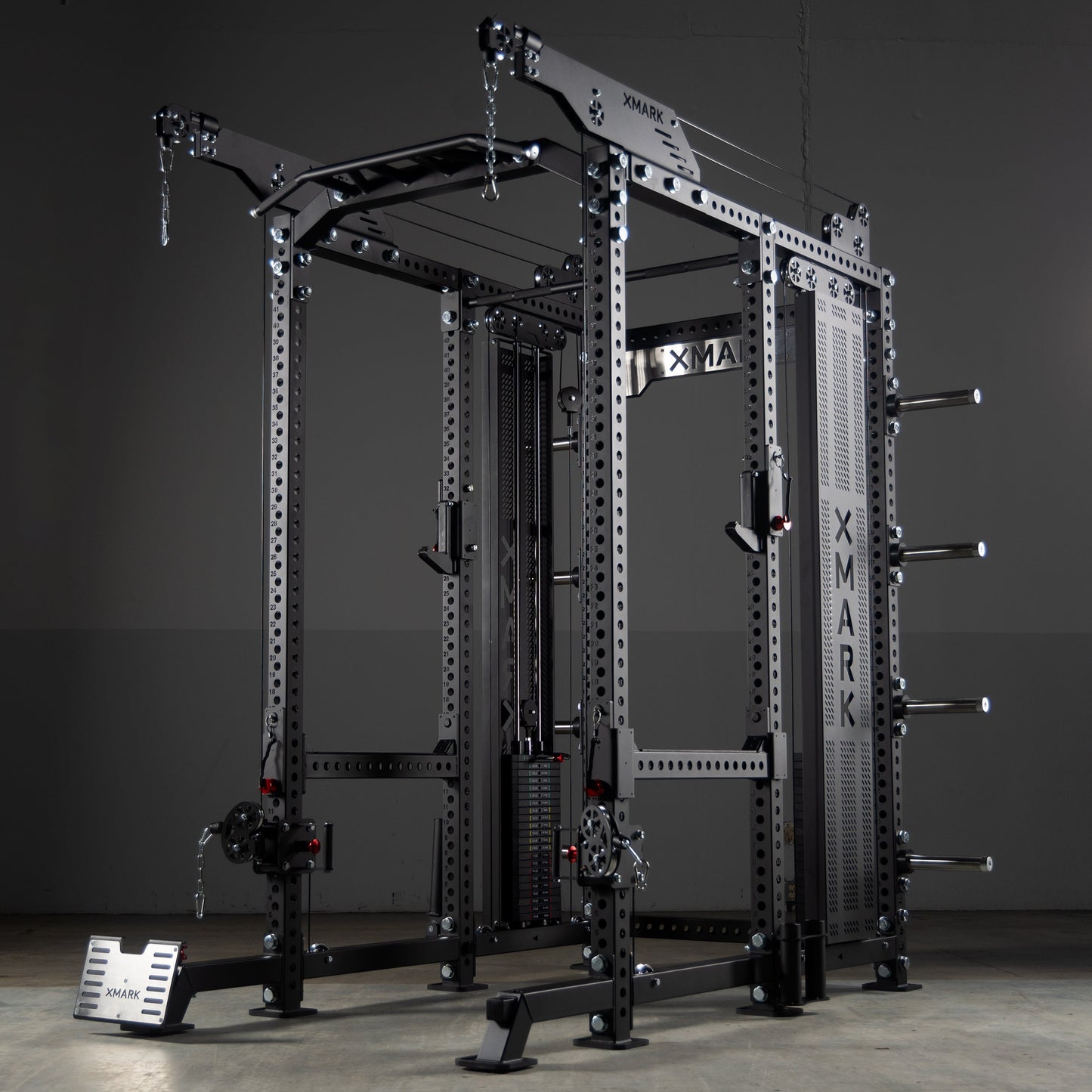 Commercial Power Rack Cable Machine, 440 lbs Total Stack Weight