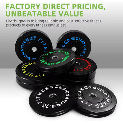 Fitvids Bumper Plates Set 2 Weight Plates for Strength Training Weightlifting Ideal for Gym Home Fitness and Competitive Weight